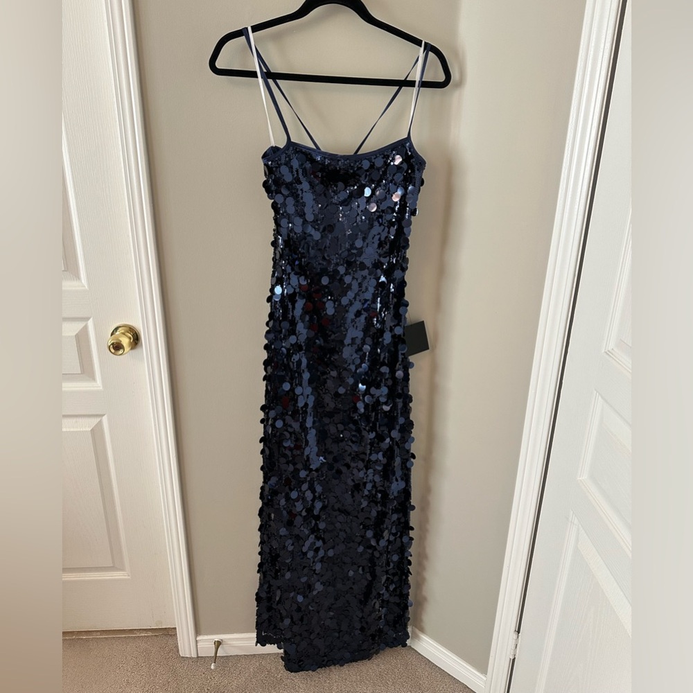 Lulus Navy Blue sequin maxi dress. Size M
